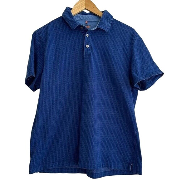 Van Heusen Other - Van Heusen Polo‎ Men's Size L Blue Gingham Print Traveler Casual Blokecore